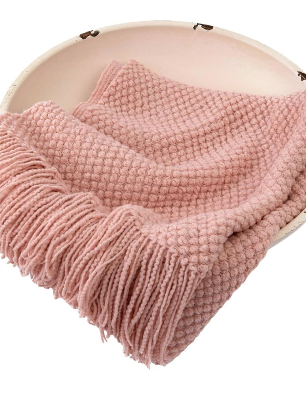 Newborn Baby Photography Props Basket Filler Blanket Baby Pink
